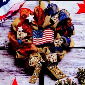 This is your red white and blue wreath that can be used year round